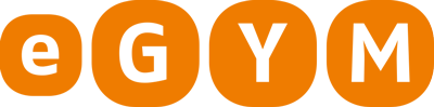 Logo der Firma eGym in orange schwarz.